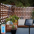 500 LED Solar Powered Curtain Lights 33ftx 3ft with Remote Timer