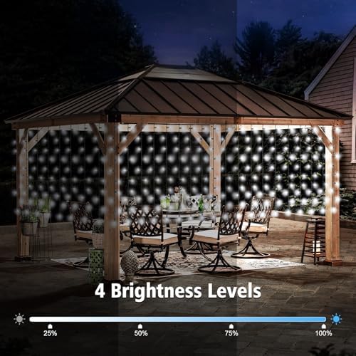 500 LED Solar Powered Curtain Lights 33ftx 3ft with Remote Timer, alternate view 3