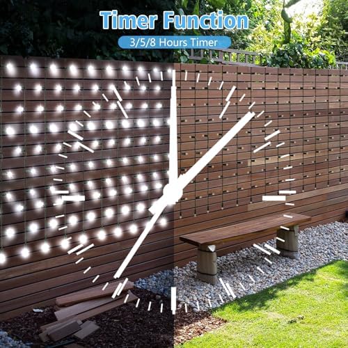 500 LED Solar Powered Curtain Lights 33ftx 3ft with Remote Timer, alternate view 4