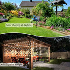 500 LED Solar Powered Curtain Lights 33ftx 3ft with Remote Timer, alternate view 5