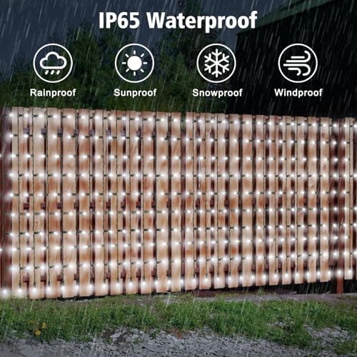 500 LED Solar Powered Curtain Lights 33ftx 3ft with Remote Timer, alternate view 6
