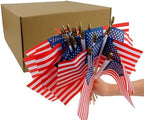 500 Pack Mini USA Flags 4x6 Inch, Small American Flags on Sticks in 4x6 Inch