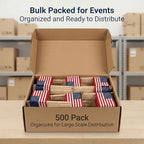 500 Pack Mini USA Flags 4x6 Inch, Small American Flags on Sticks in 4x6 Inch, alternate view 4