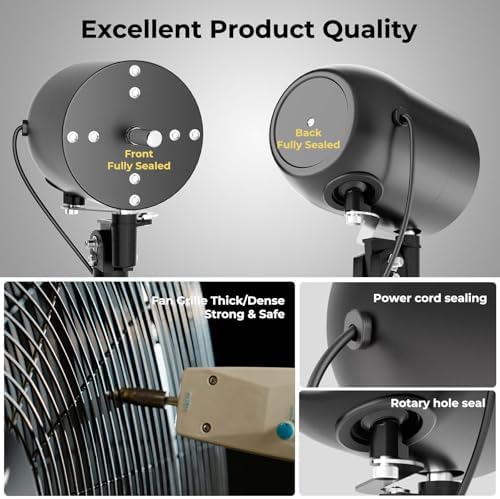 5000 CFM 20" Eco BLDC Motor Powerful Airflow Outdoor Pedestal Fan for Patio, alternate view 7
