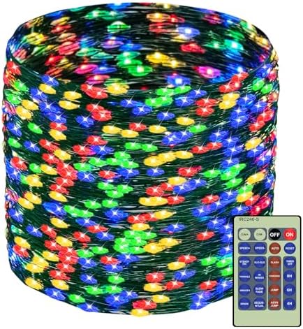 500LED 164FT Fairy String Lights Christmas Lights Green Copper Wire with Remote, Firefly Starry Light for DIY