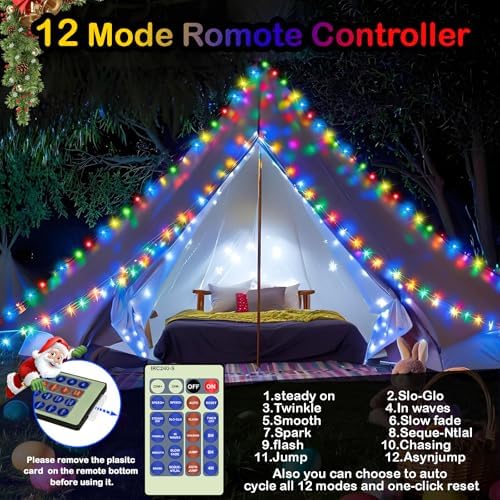500LED 164FT Fairy String Lights Christmas Lights Green Copper Wire with Remote, Firefly Starry Light for DIY, alternate view