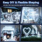 500LED 164ft Fairy String Lights Cool White Christmas Light Silver Wire with Remote, Firefly Lights Starry Light, alternate