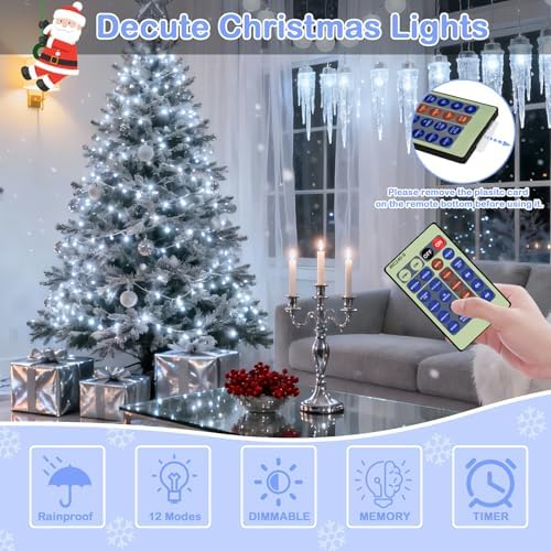 500LED 164ft Fairy String Lights Cool White Christmas Light Silver Wire with Remote, Firefly Lights Starry Light, alternate