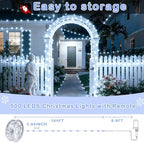 500LED 164ft Fairy String Lights Cool White Christmas Light Silver Wire with Remote, Firefly Lights Starry Light, alternate