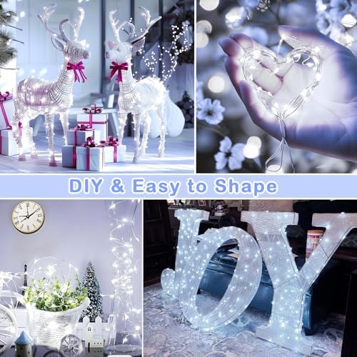 500LED 164ft Fairy String Lights Cool White Christmas Light Silver Wire with Remote, Firefly Lights Starry Light, alternate