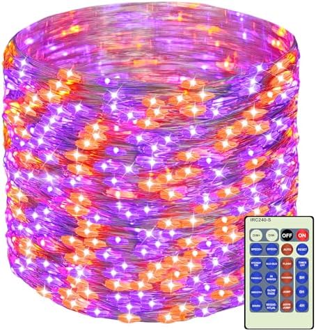 500LED 164FT Fairy String Lights Halloween Lights Silver Wire with Remote, Firefly Starry Light for DIY