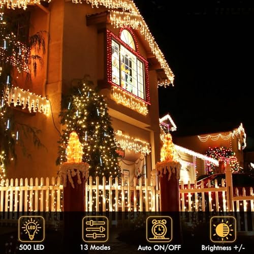 500LED 180Ft String Lights, Christmas Lights Indoor Outdoor, alternate view 2