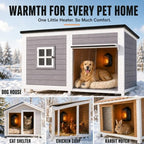 500W Dog House Heater, Wall-Mounted Design with 68 - 104°F Adjustable Thermostat, 24H Timer and LED Display, No, alternate