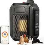 500W WiFi Dog House Heater, Wall-Mounted Heater with App Control, Adjustable 68 - 104°F Thermostat and 24H Timer