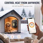 500W WiFi Dog House Heater, Wall-Mounted Heater with App Control, Adjustable 68 - 104°F Thermostat and 24H Timer, alternate