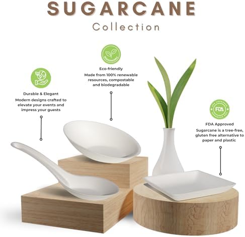 50ct Tiny Sugarcane Egg Dish | Small Serving Plates | Mini Appetizer Dish | Plates Disposable Bagasse | Catering, alternate