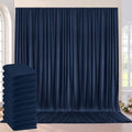 50ft×10ft Wrinkle Free Navy Blue Backdrop Curtain for Grad Birthday Party, 10 Panels 5×10ft Thick Silky