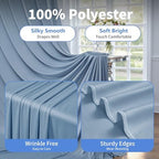50ft×14ft Wrinkle Free Dusty Blue Backdrop Curtain for Wedding Parties, 10 Panels 5×14ft Long Silky Polyester, alternate view