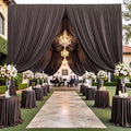 50ft×15ft Brown Backdrop Curtain for Wedding Parties