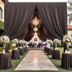 50ft×15ft Brown Backdrop Curtain for Wedding Parties