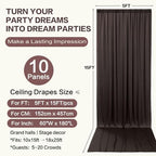 50ft×15ft Brown Backdrop Curtain for Wedding Parties, alternate view 6