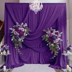 50ft×15ft Deep Purple Backdrop Curtain for Wedding Parties