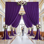 50ft×15ft Deep Purple Backdrop Curtain for Wedding Parties, alternate view 2