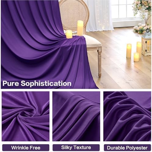 50ft×15ft Deep Purple Backdrop Curtain for Wedding Parties, alternate view 3