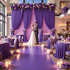 50ft×15ft Deep Purple Backdrop Curtain for Wedding Parties, alternate view 4