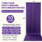 50ft×15ft Deep Purple Backdrop Curtain for Wedding Parties, alternate view 6