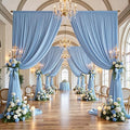50ft×15ft Dusty Blue Backdrop Curtain for Wedding Parties