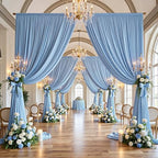 50ft×15ft Dusty Blue Backdrop Curtain for Wedding Parties