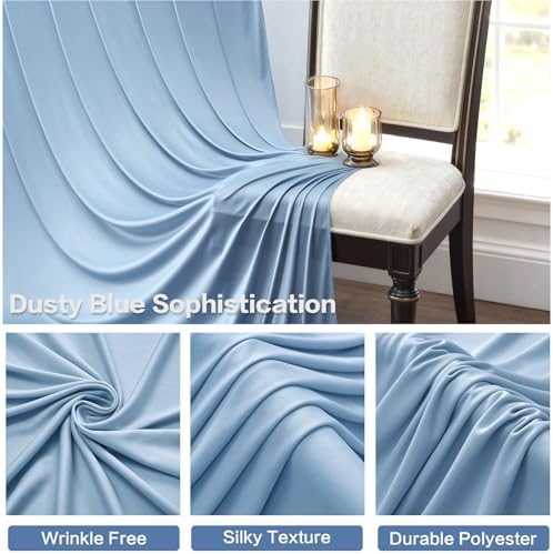 50ft×15ft Dusty Blue Backdrop Curtain for Wedding Parties, alternate view 3