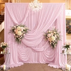 50ft×15ft Light Pink Backdrop Curtain for Wedding Parties, alternate view 2