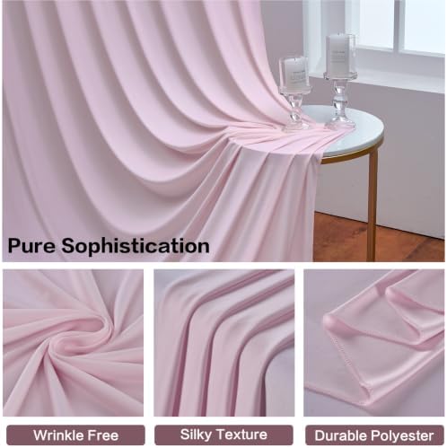 50ft×15ft Light Pink Backdrop Curtain for Wedding Parties, alternate view 5