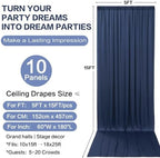 50ft×15ft Navy Blue Backdrop Curtain for Wedding Parties, alternate view 6