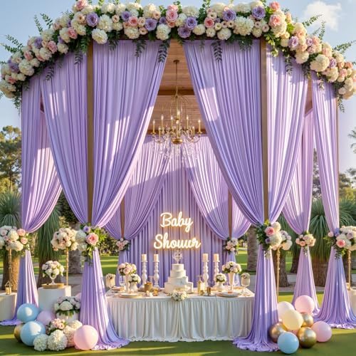 50ft×15ft Taro Purple Backdrop Curtain for Wedding Parties, alternate view 2