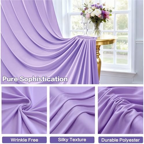 50ft×15ft Taro Purple Backdrop Curtain for Wedding Parties, alternate view 3