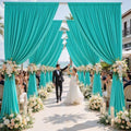 50ft×15ft Turquoise Backdrop Curtain for Wedding Parties