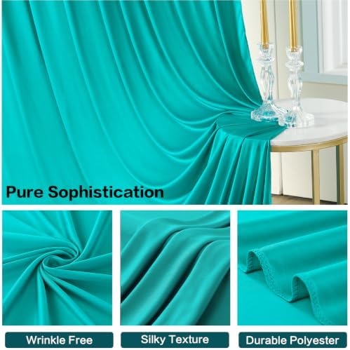 50ft×15ft Turquoise Backdrop Curtain for Wedding Parties, alternate view 3