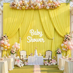 50ft×15ft Yellow Backdrop Curtain for Wedding Parties, alternate view 4
