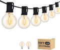 50FT LED Outdoor String Lights with 27 G40 Bulbs (2 Spare) Connectable Yard Hanging Lights for Party Tents Patio