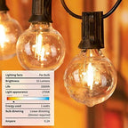 50FT LED Outdoor String Lights with 27 G40 Bulbs (2 Spare) Connectable Yard Hanging Lights for Party Tents Patio, alternate