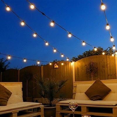 50FT LED Outdoor String Lights with 27 G40 Bulbs (2 Spare) Connectable Yard Hanging Lights for Party Tents Patio, alternate