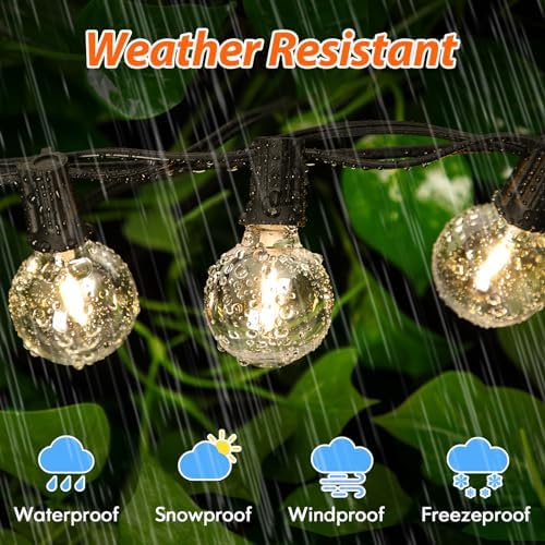 50FT LED Outdoor String Lights with Dimmable 3 Color Lights with Remote, alternate view 4