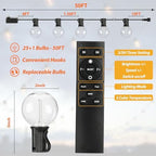 50FT LED Outdoor String Lights with Dimmable 3 Color Lights with Remote, alternate view 6