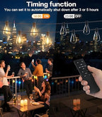50FT LED Outdoor String Lights with Remote,16+ 1 Shatterproof Bulbs Waterproof and Dimmable Patio Lights for, alternate view
