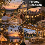 50FT Outdoor String Lights, 25+1 G40 LED Bulbs, Dimmable Patio Lights, alternate view 6