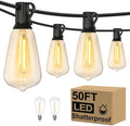 50FT Outdoor String Lights 27 Bulbs, 2200K Amber Lights