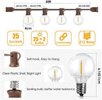 50Ft Outdoor String Lights, G40 Globe Patio Lights with 25+2 Waterproof LED Hanging Plastic Bulbs for Gazebo, alternate view
